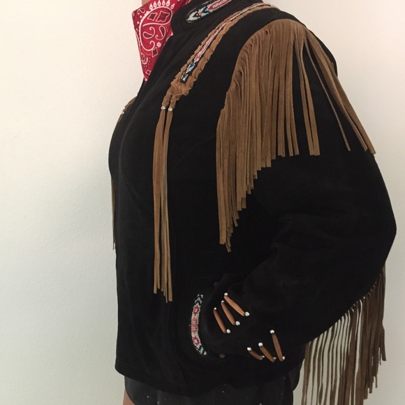T4 West Ladies Suede Fringed Jacket - Picture 3 of 7